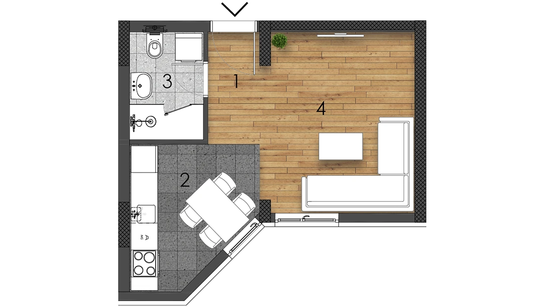 l2 2 sprat 203 garsonjera